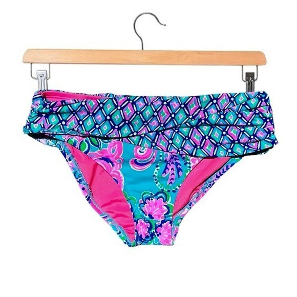 🌻 NEW NWOT Lilly Pulitzer Lagoon Sarong Hipster Bikini Bottom Size 0.