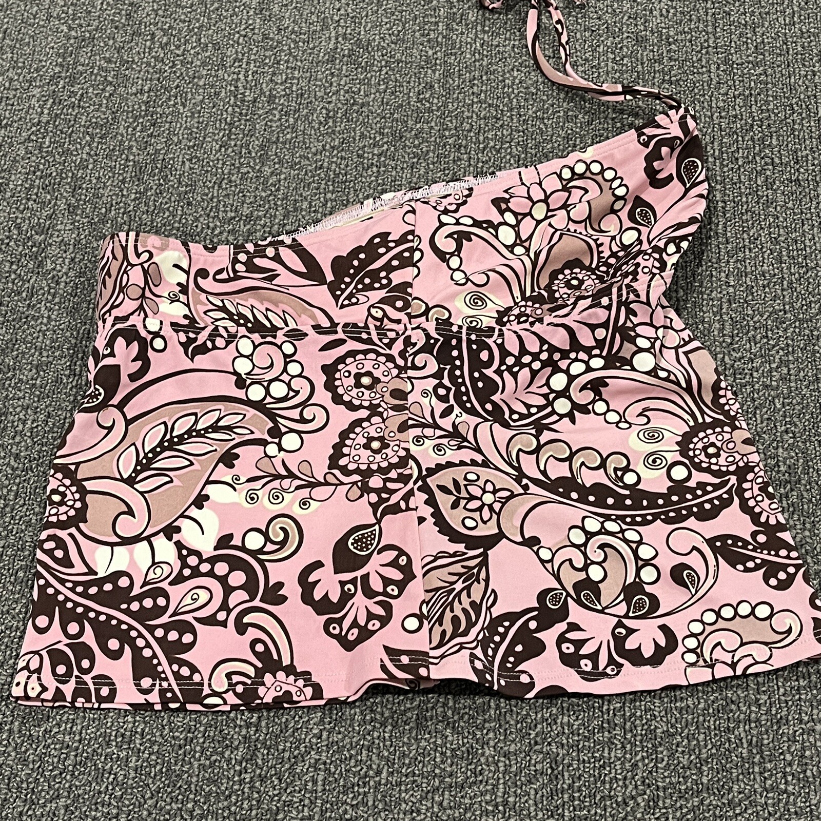 Newport News Womens Swimsuit Top Size 12 Halter Floral Paisley Blended Fabric