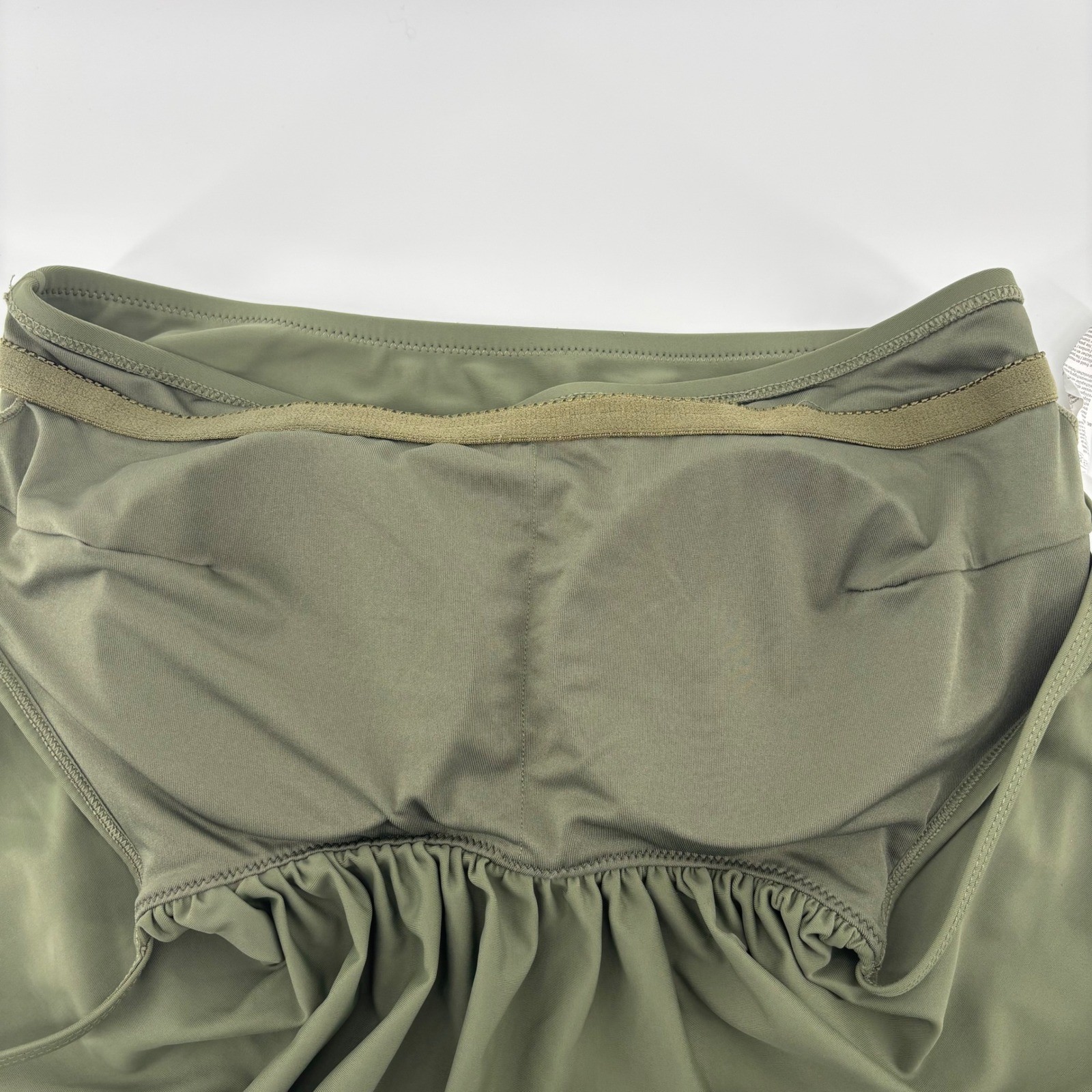 Cupshe Flounce Bikini Top Olive Green Womens Size Large Ruffle Padded Adjustable