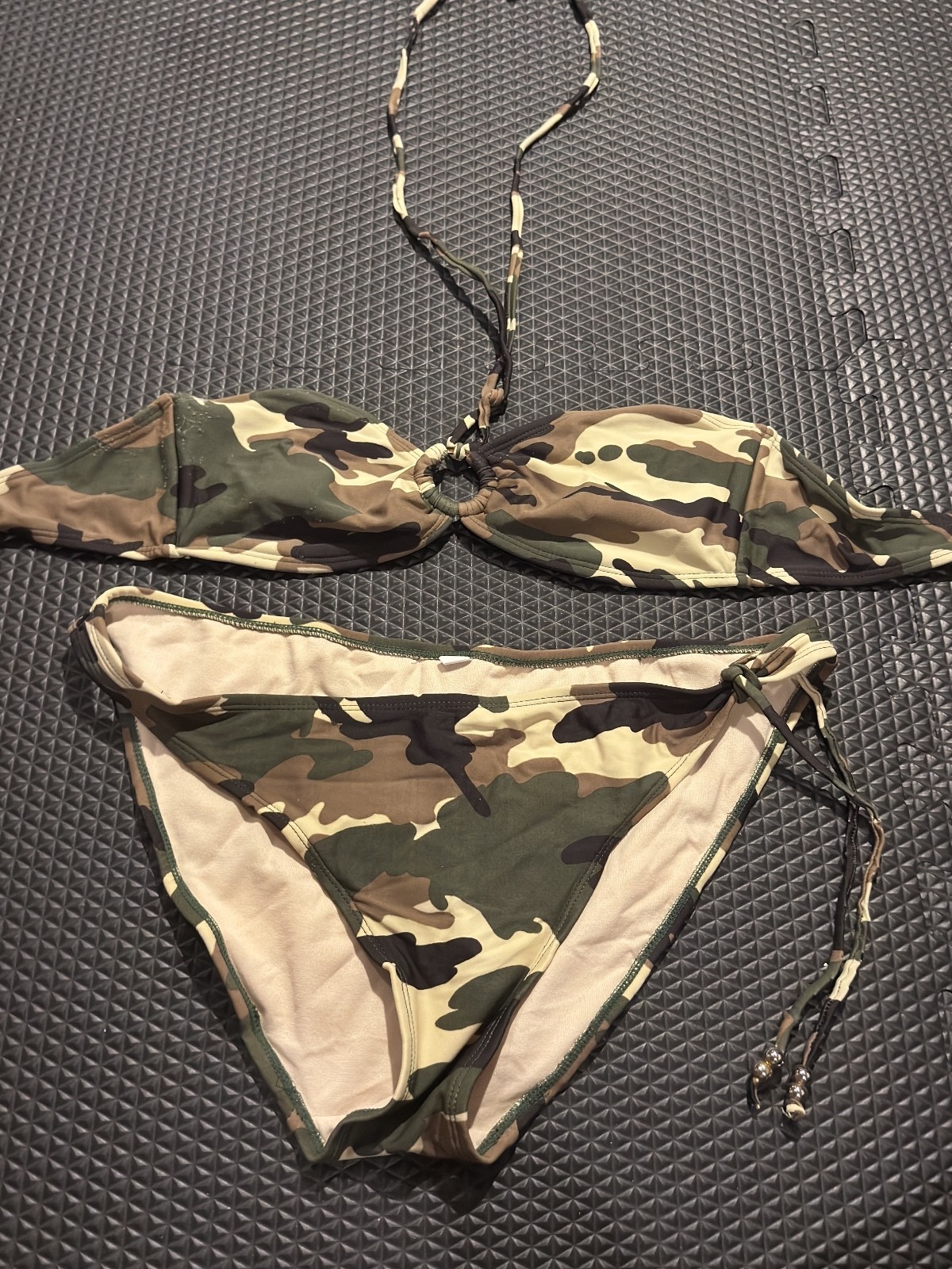 Two-Piece Camouflage Print Bikini Swimsuit