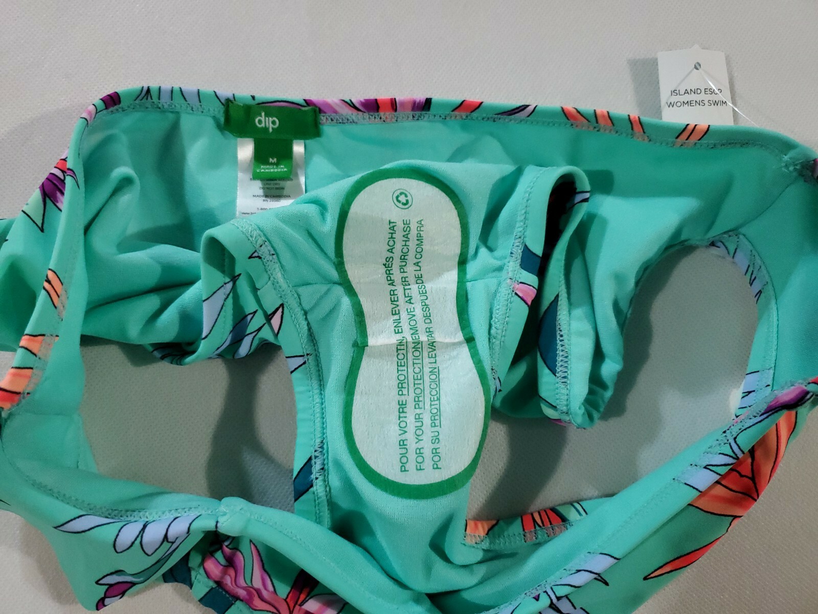 NWT~Dip~Floral Print/ Floral Jungle~Swim Bottoms~Size M~MultiColor~Ruffled Hips