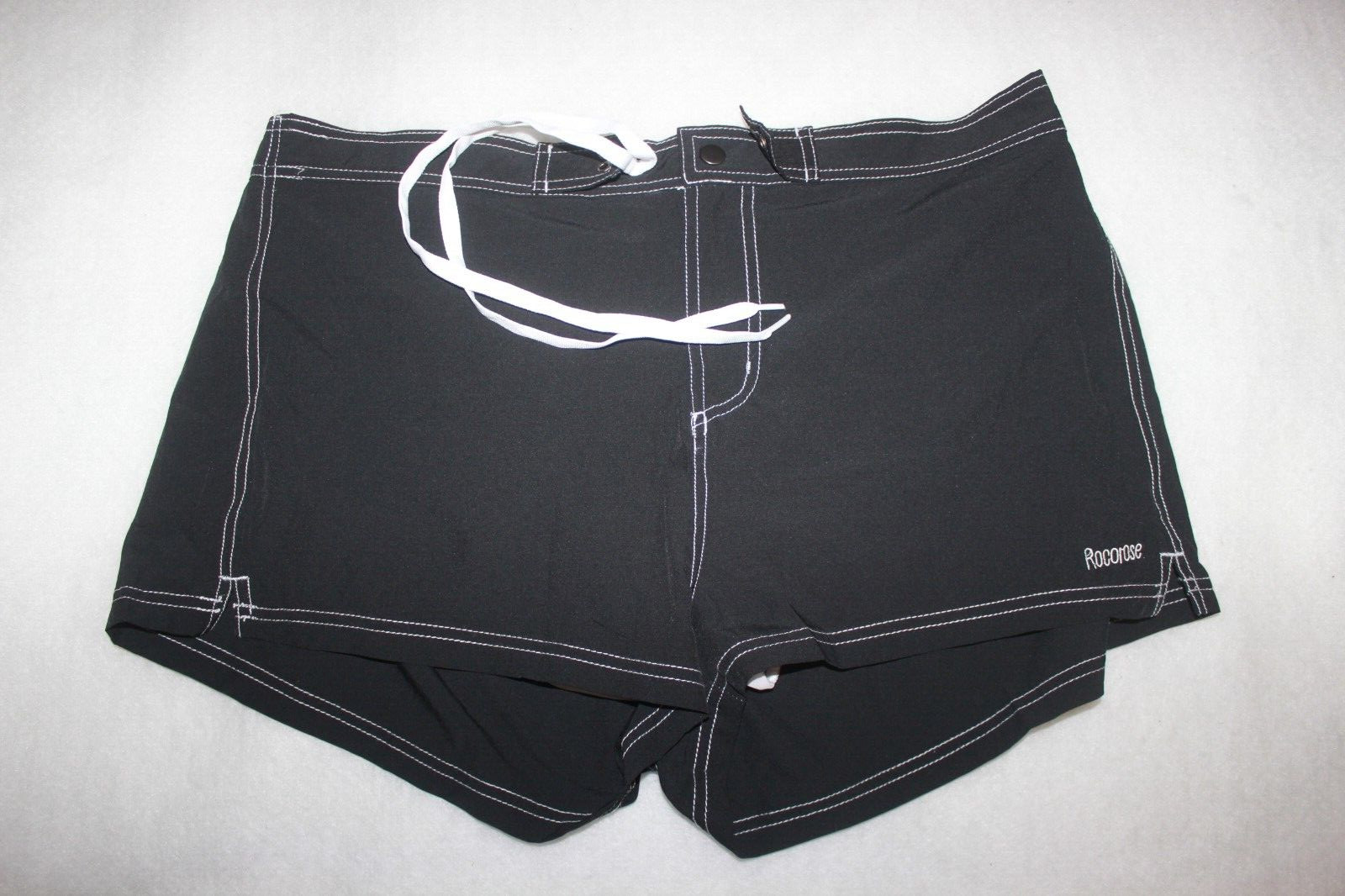 Rocorose Women’s Quick Dry Drawstring Swim Running Shorts Black Size XXL NWT