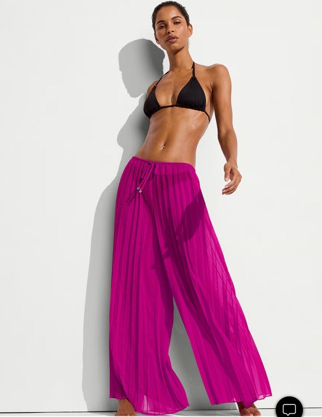 Victoria’s Secret Beachwear Chiffon Pleated Pants Sz Medium