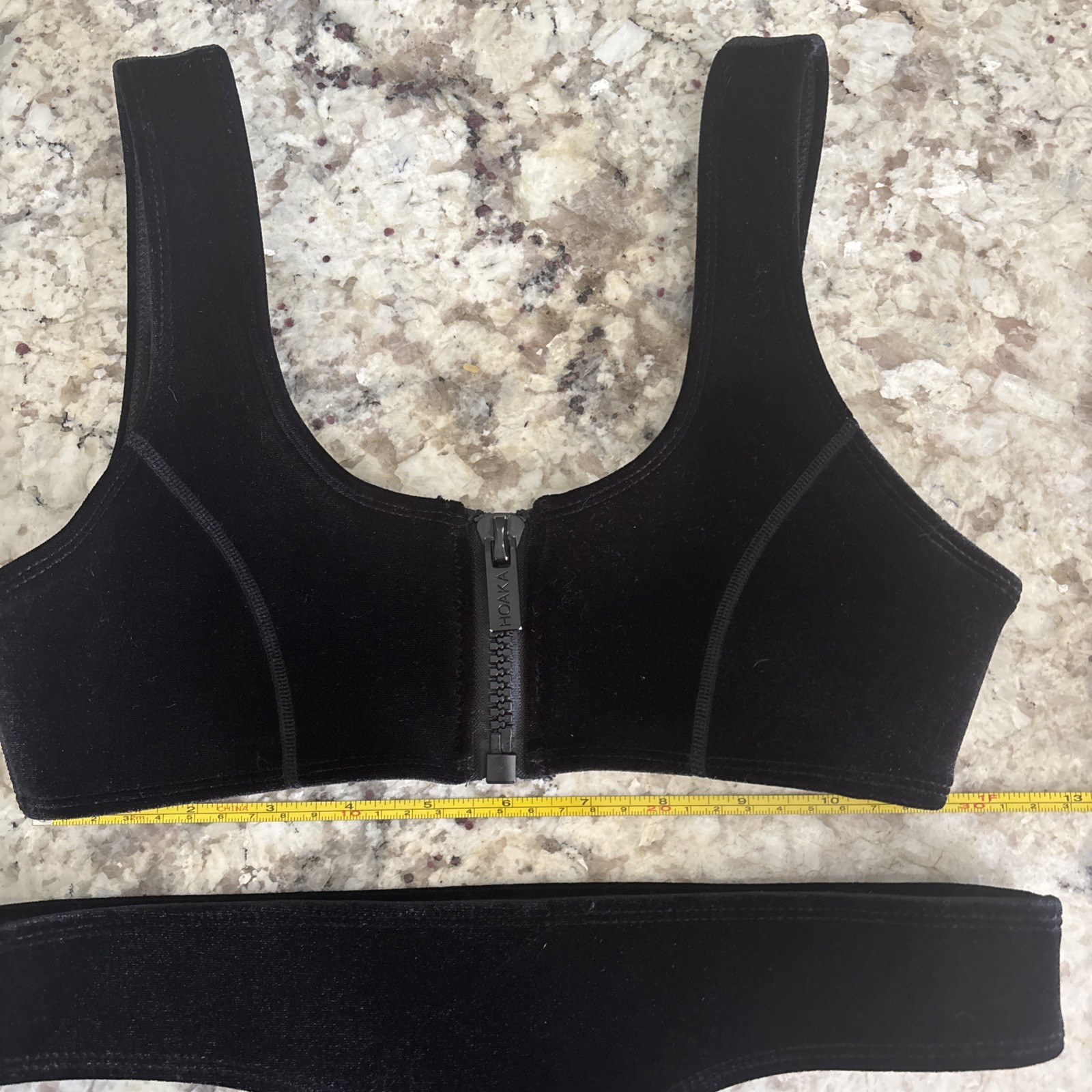Hoaka Swimwear Danae Black Velvet Neoprene Bikini Set XS Excellent Condition