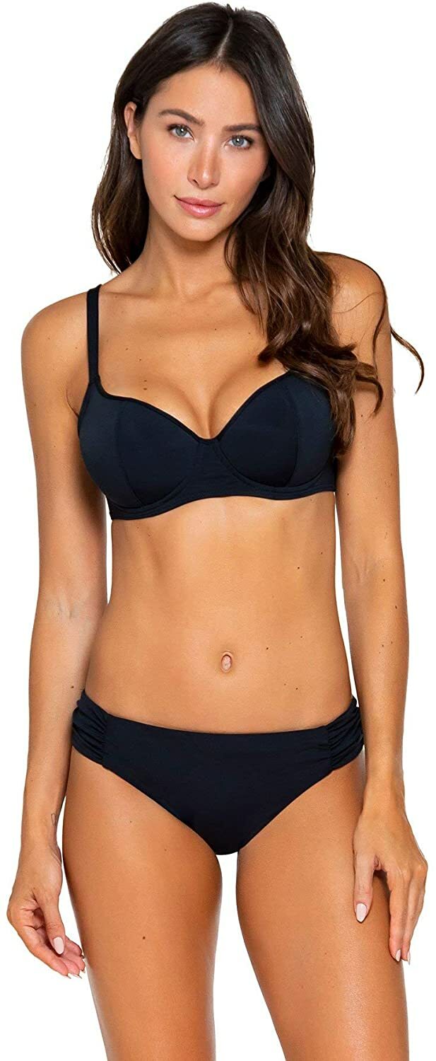 Sunsets BLACK Carmen Underwire Bikini Swim Top, US 40G/38H