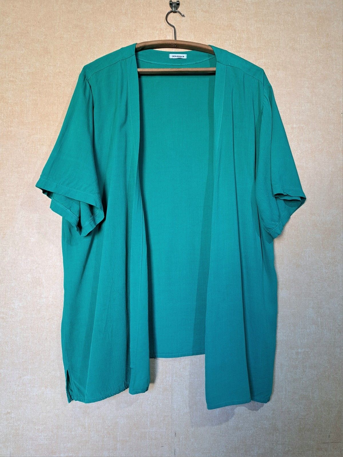 Dondoka Brazilian Green Open Front Kimono Cover Up One Size 100% Viscose Boho