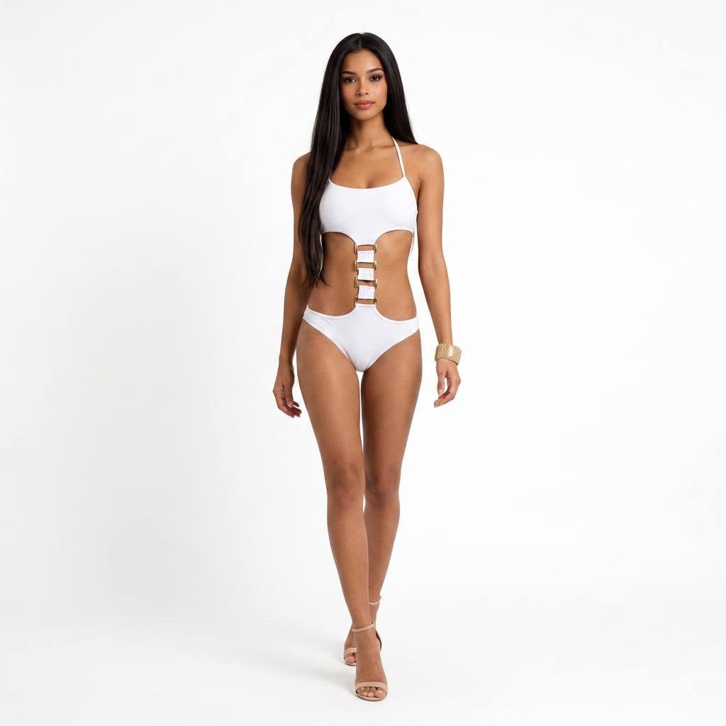 Sexy Cut-Out One-Piece Swimsuit Chain Bikini Monokini For Women New