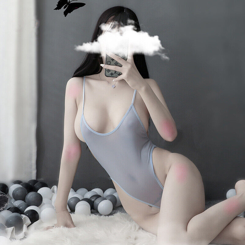Swimsuit Sexy Lingerie Sleepwear Leotard Bodysuit See-through High Cut Babydoll