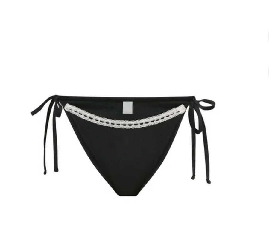 Celebrity Pink Womens Swim Side Tie Bikini Bottom Black w/Lace Size XXL, NEW