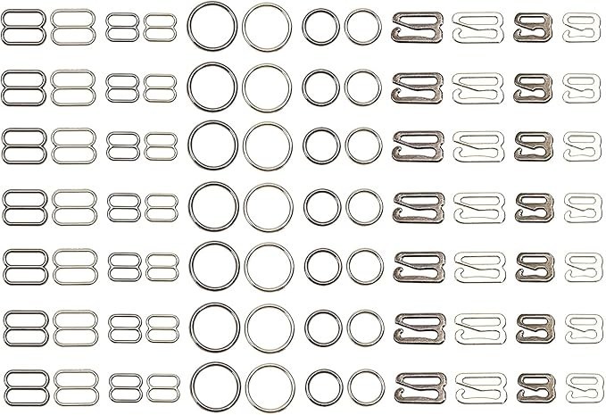 120PCS Bra Strap Hooks for Sewing Bikini Swimsuit Tops Lingerie Rings Metal B…