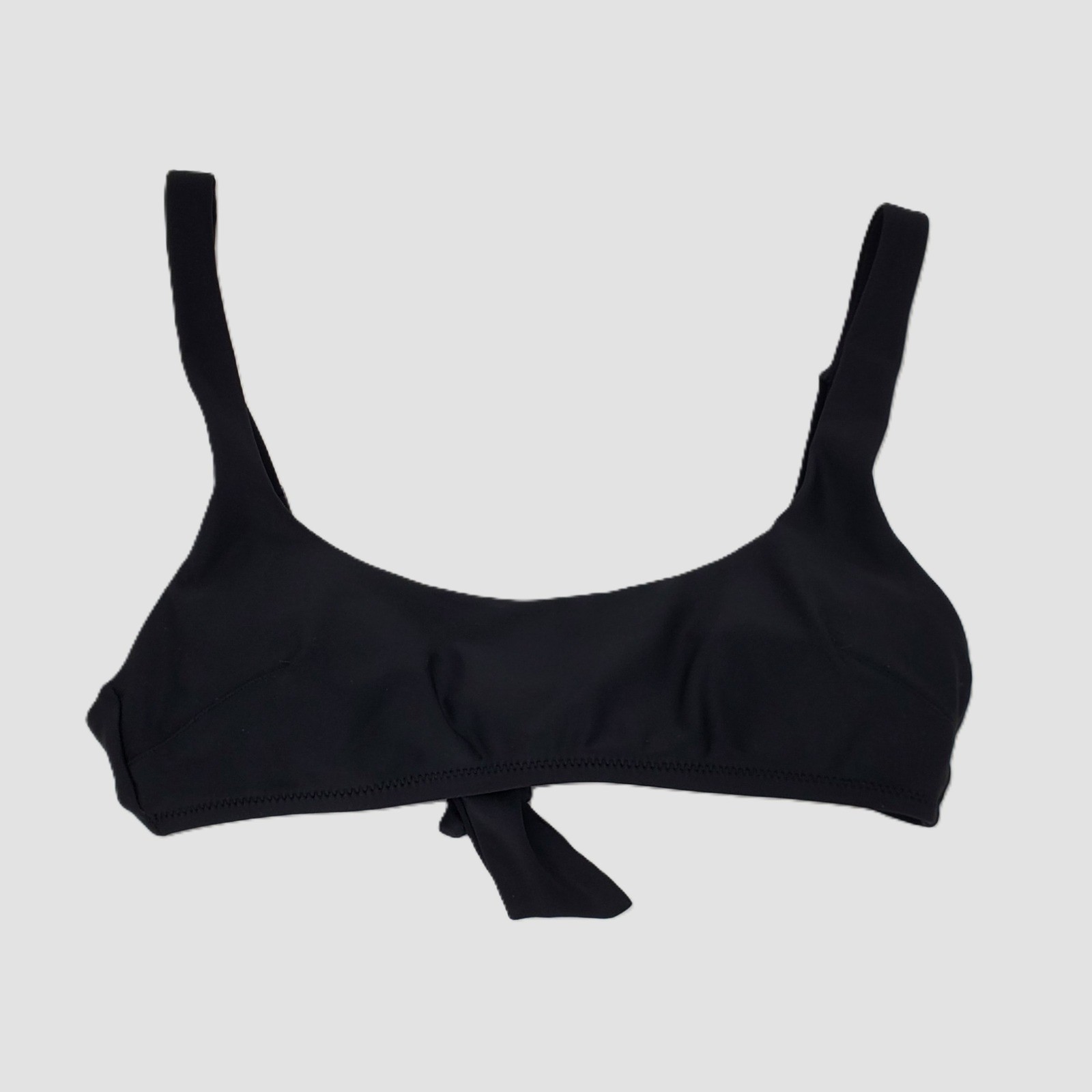 Aerie Womens Small Scoop Neck Bikini Top Black Stretch Lightweight 0753-3669-073