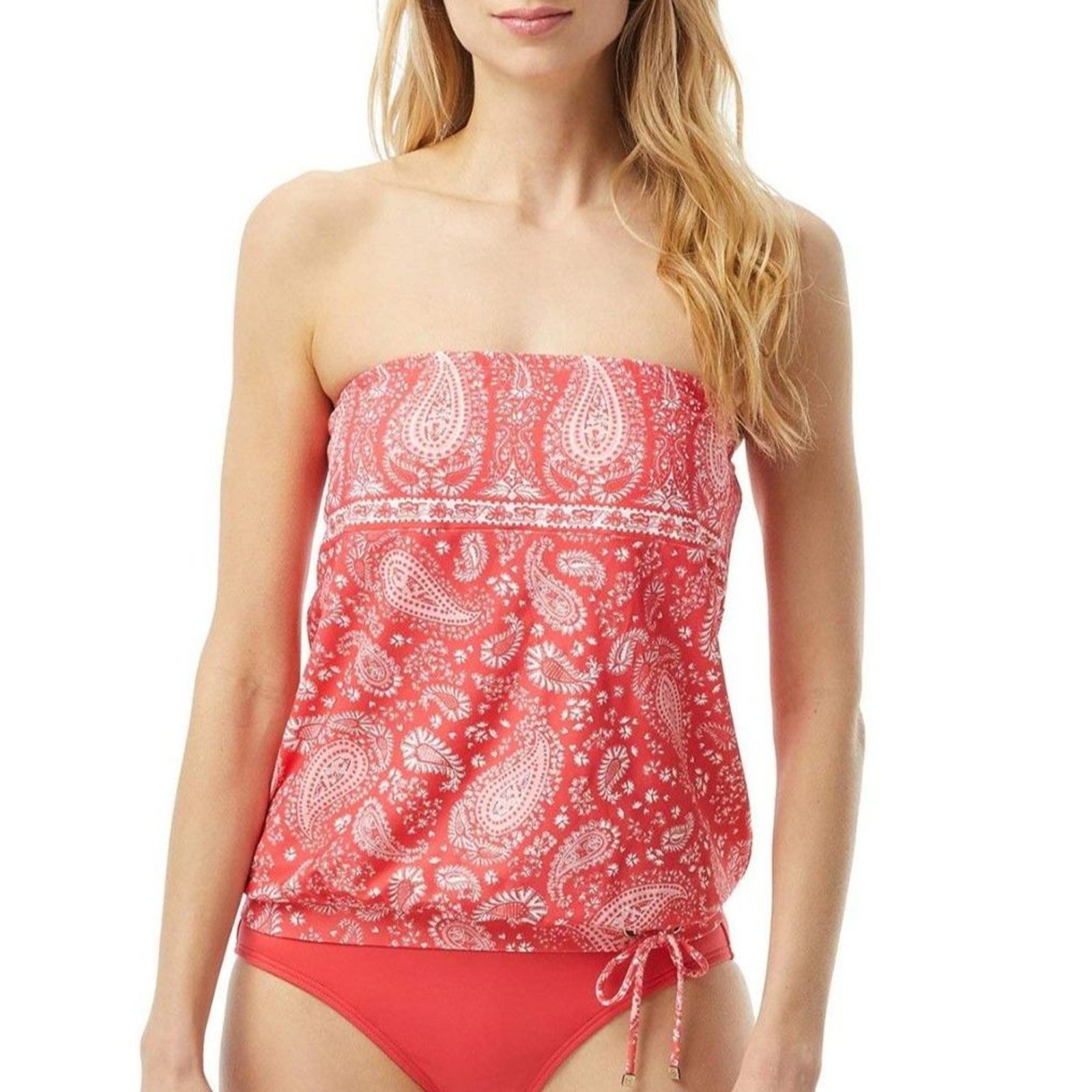 MICHAEL Michael Kors Romantic Paisley Blouson Bandini – Removable Soft Cups – L