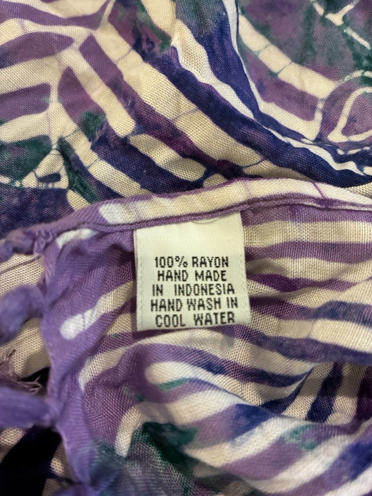 Beach Cover Up Wrap Purple Fish Batik 62×22