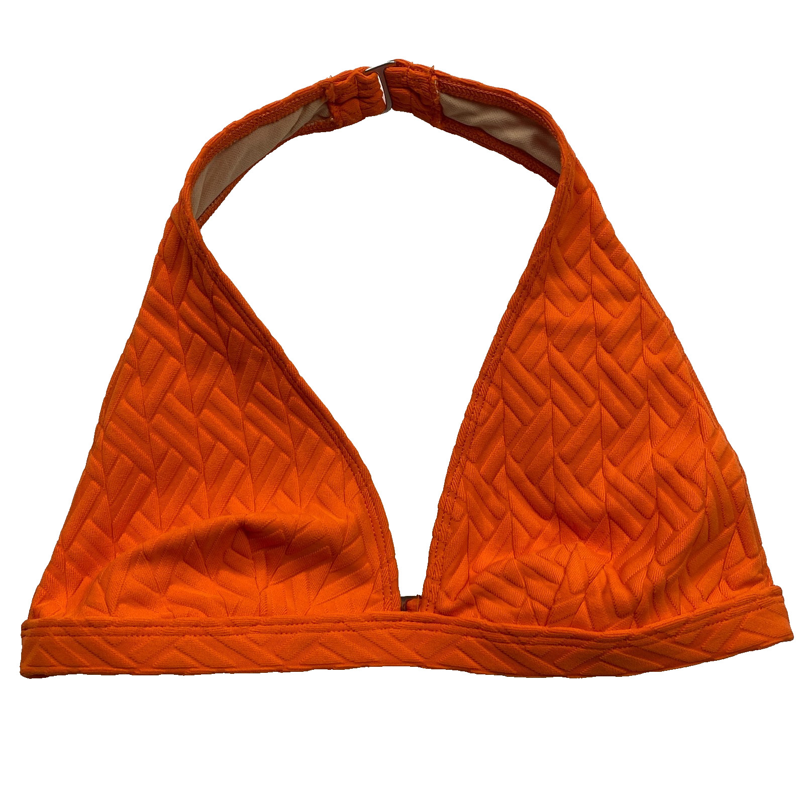 La Blanca Womens Swim Bikini Top Sz 10 Orange Quilted Halter Neck Classic NWT