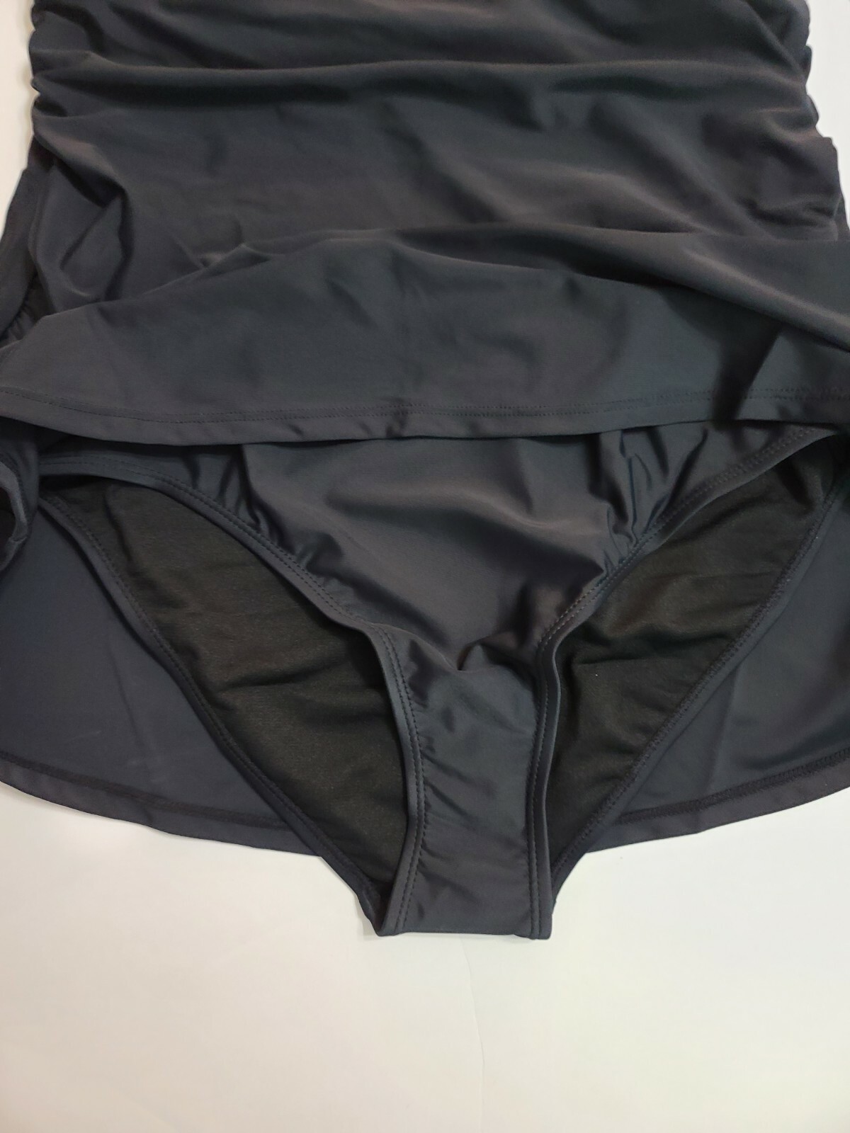 Nicole Miller New York 1 Piece Solid Black Swimsuit/Bathing Suit Size L NWT