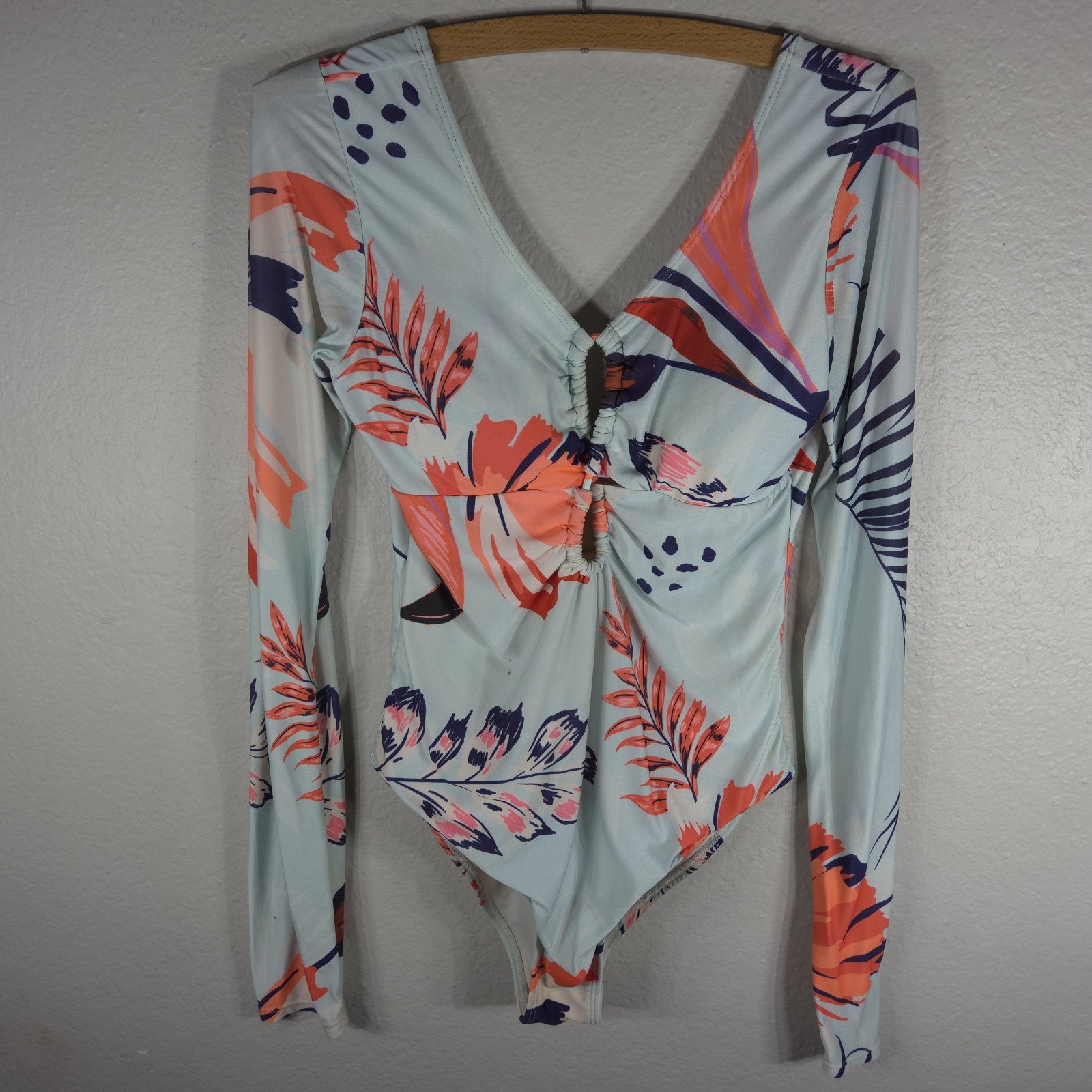 Chamela Colombian One Piece Women’s Swimsuit Tropical Long Sleeve Size S