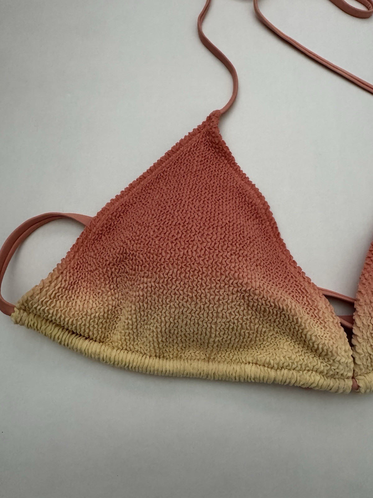 Good American Peach Ring Ombré Textured Triangle Bikini Top Size 4XL/5XL NWT
