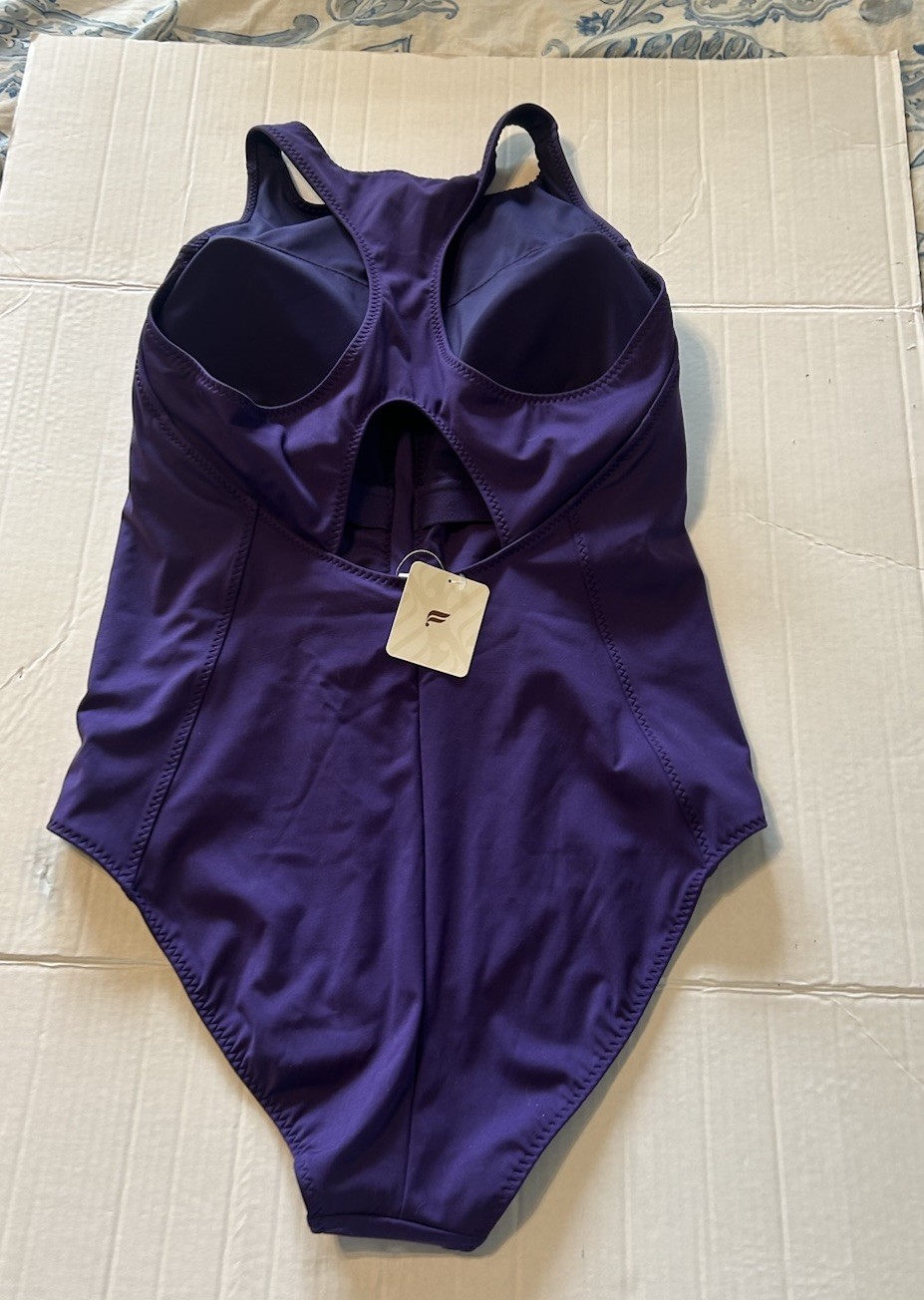 Fabletics High Tide Zip Front One Piece Swimsuit Purple XXL 1X NWT