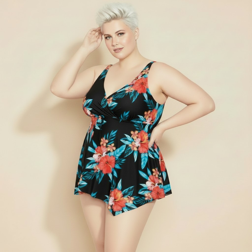 Swimsuits For All Size 30 Tankini Top NWT Flowy Empire Tropical *Factory Sealed*