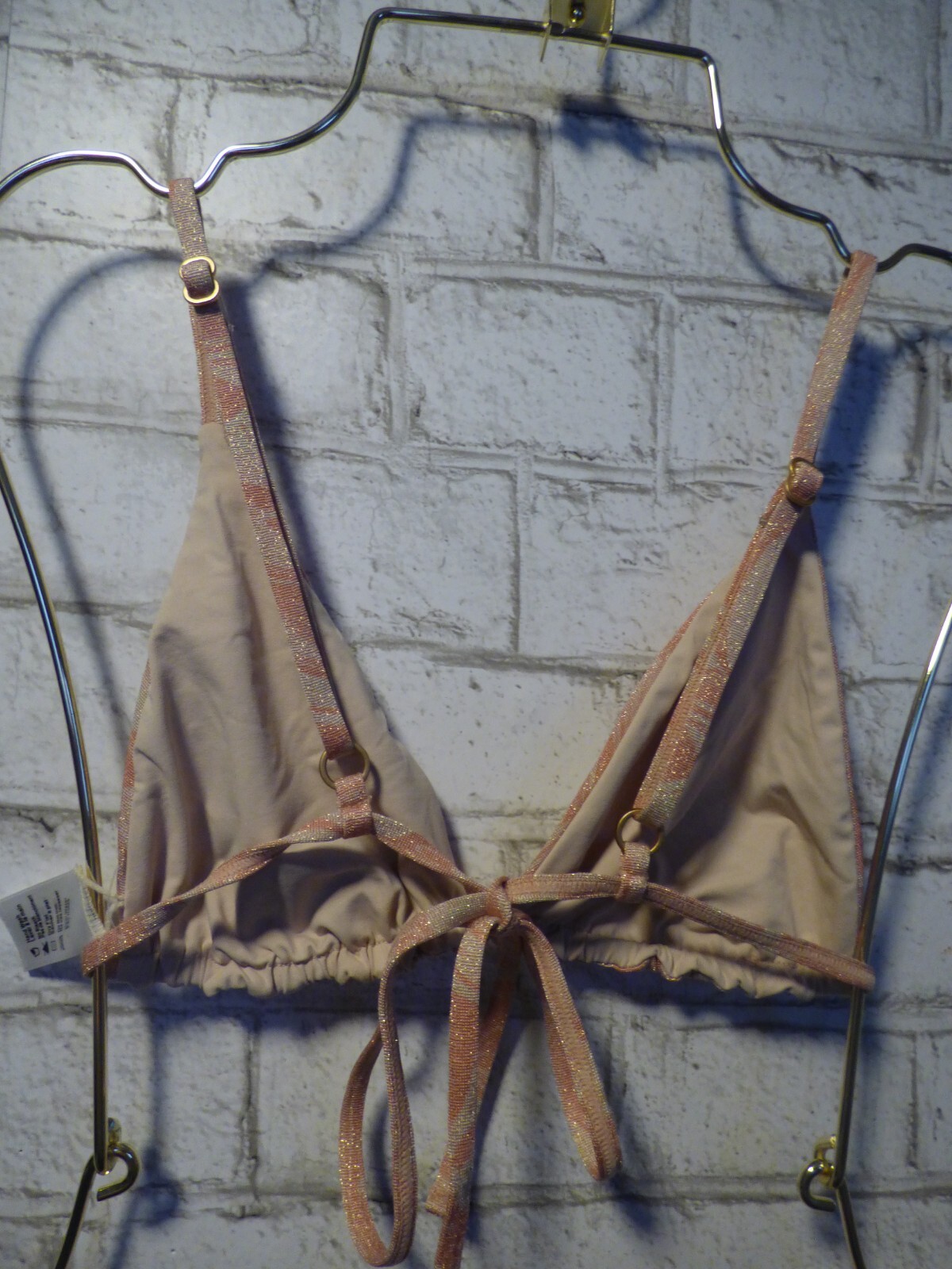 $175 L*Space Tie Dye Swirl Shimmery Blush Bikini Set L Top M Bottom NEW L579