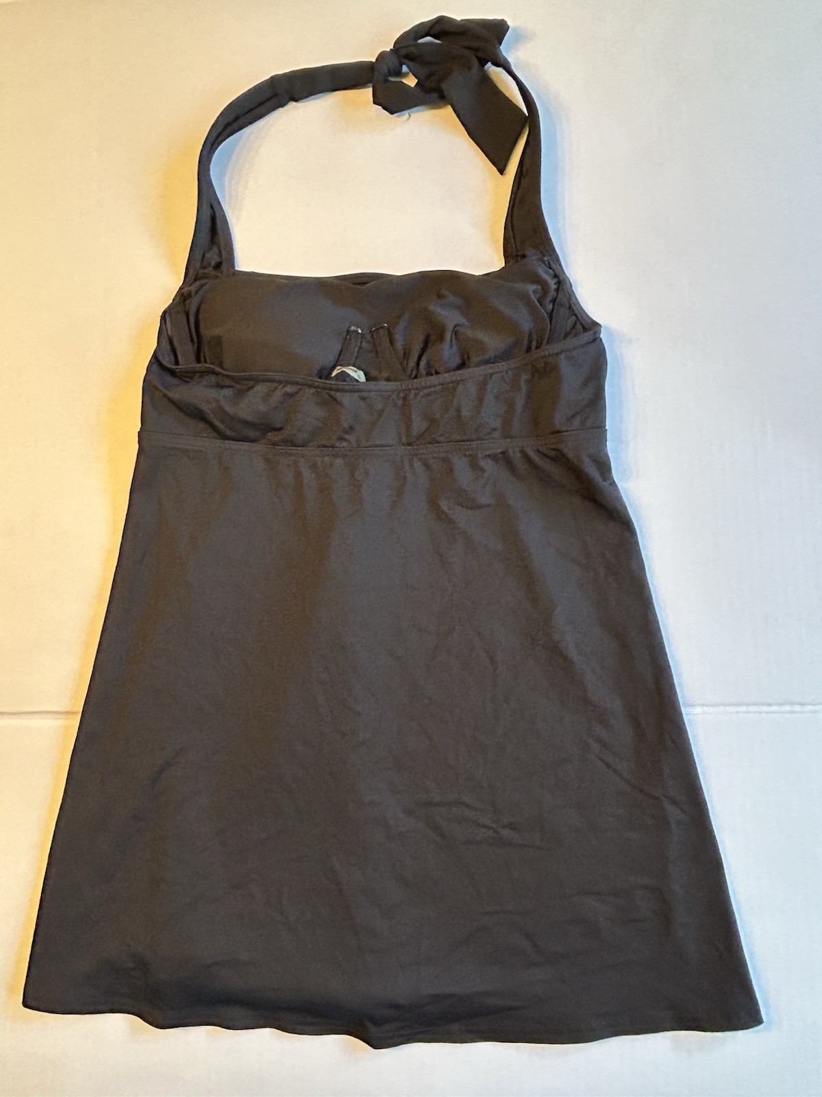 Lands End Black Tankini Swim Halter Top Underwire Size 6P