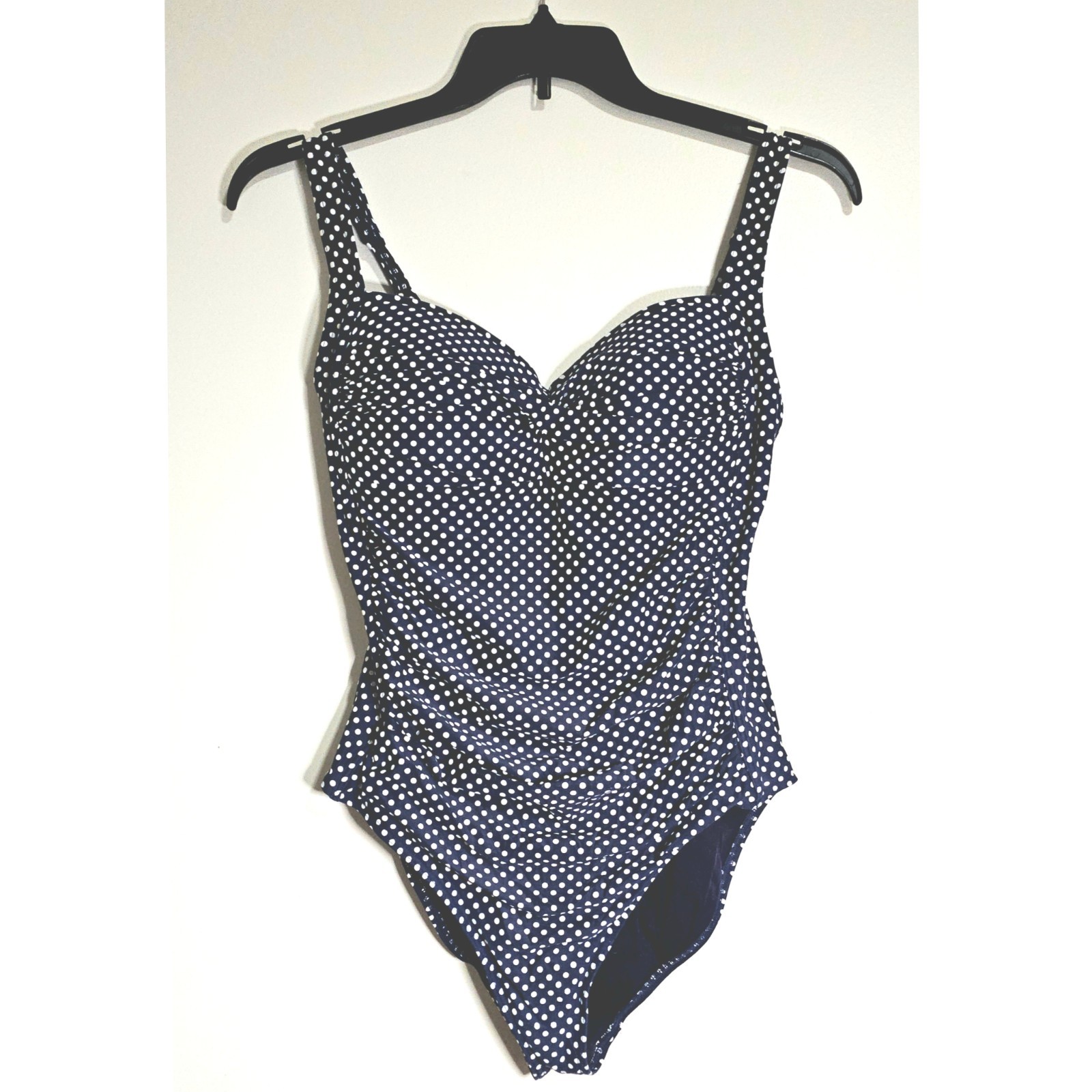 NIP TUCK Australia One Piece Swimsuit Blue White Polka Dot Multi Fit Cup Size 10