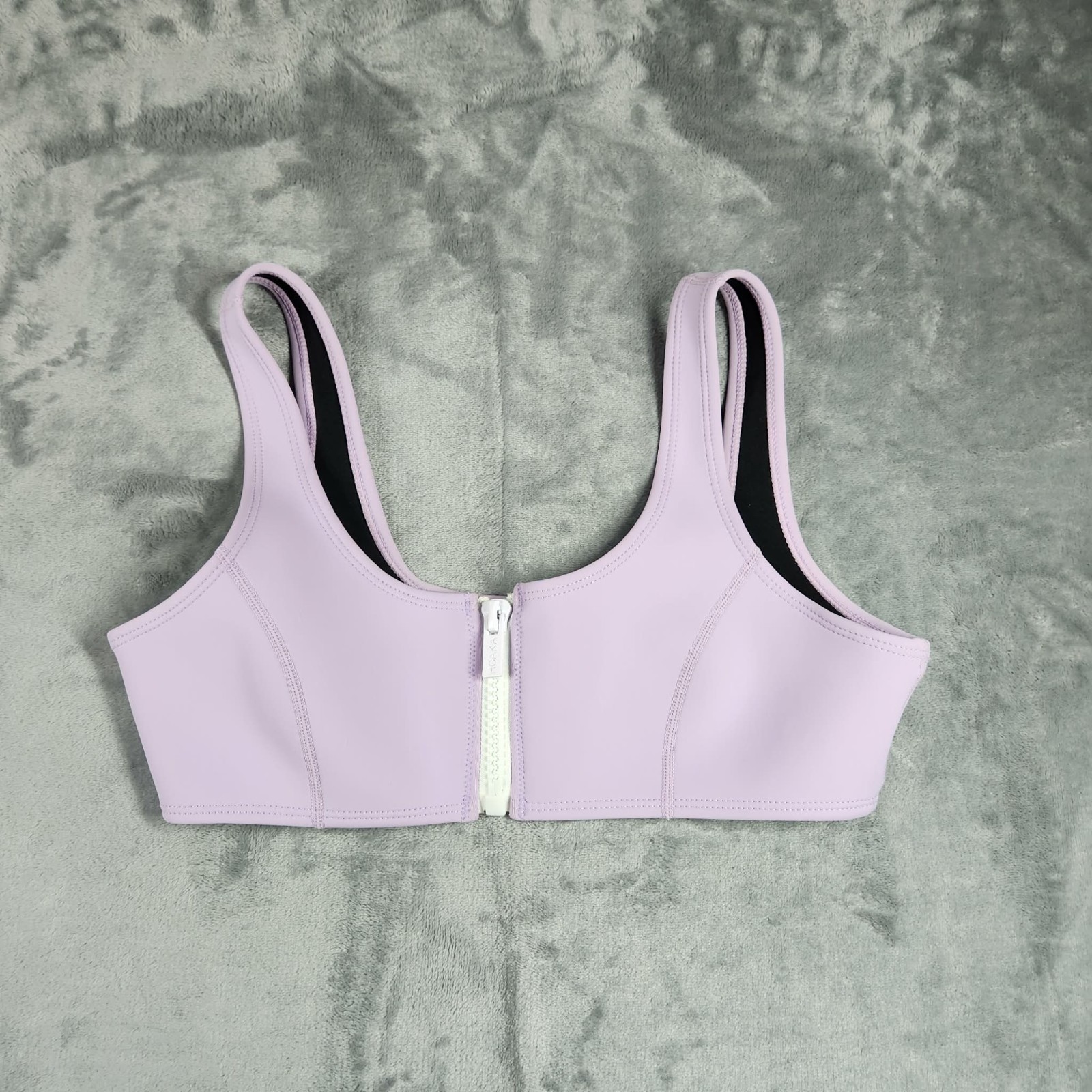 HOAKA Swimwear Bikini Top Women’s Medium-Plus Purple Swim Beach Zipper Neoprene