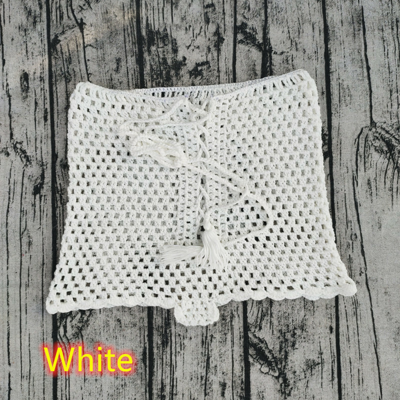 Hand Women Openwork Crochet Shorts Stretch Waist Casual Beach Bandage Hot Pants