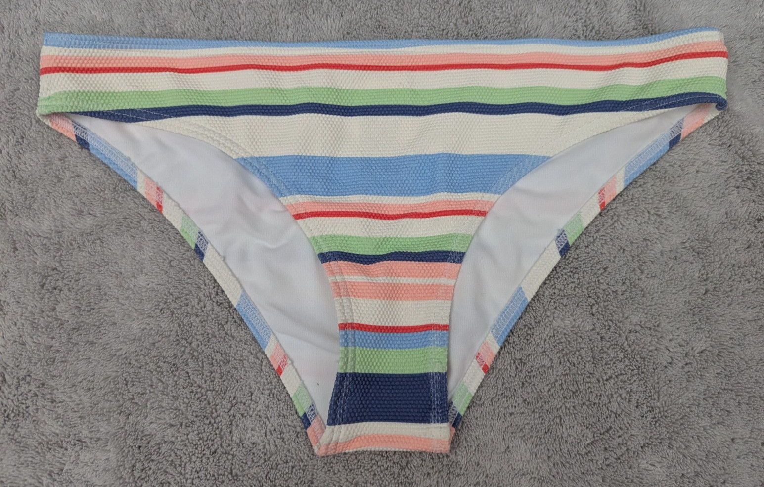 NWOT Roxy sz jrs XL Swimsuit Bikini Bottoms stripes textured fabric swim 1121