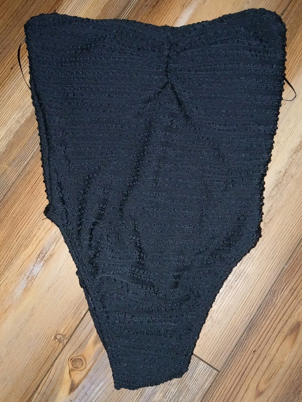 BOZZOLO Black Textured Strapless One Piece Swimsuit Size S