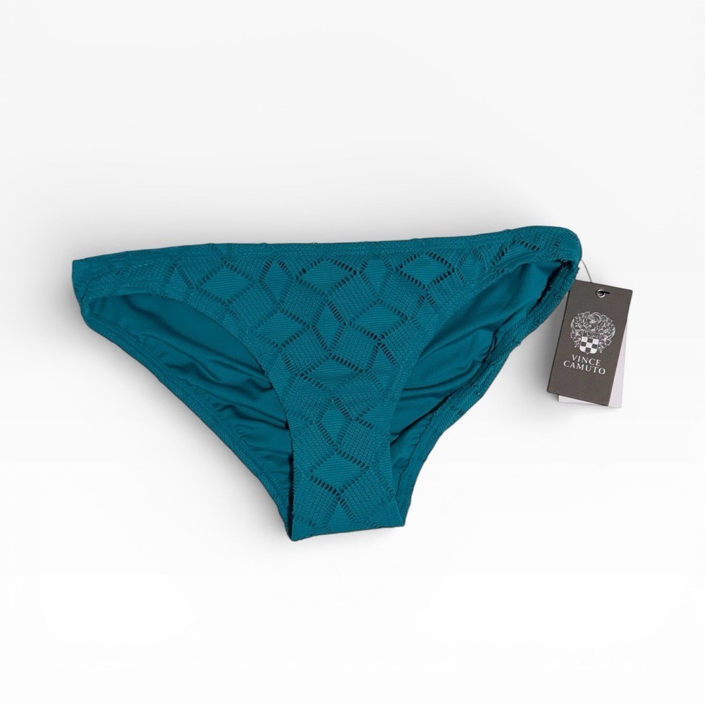 NWT Vince Camuto Crochet Bikini Bottoms Lagoon Teal Blue S