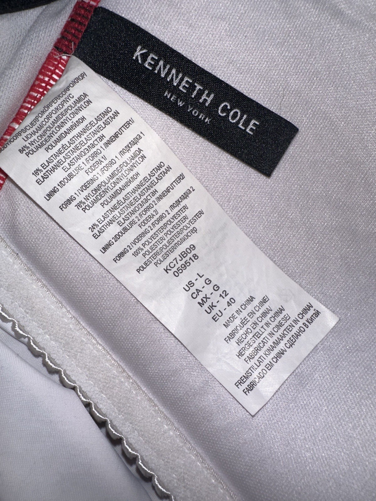 Kenneth Cole New York One Piece Swimsuit Bright Aztec Print Cutouts Halter L EUC