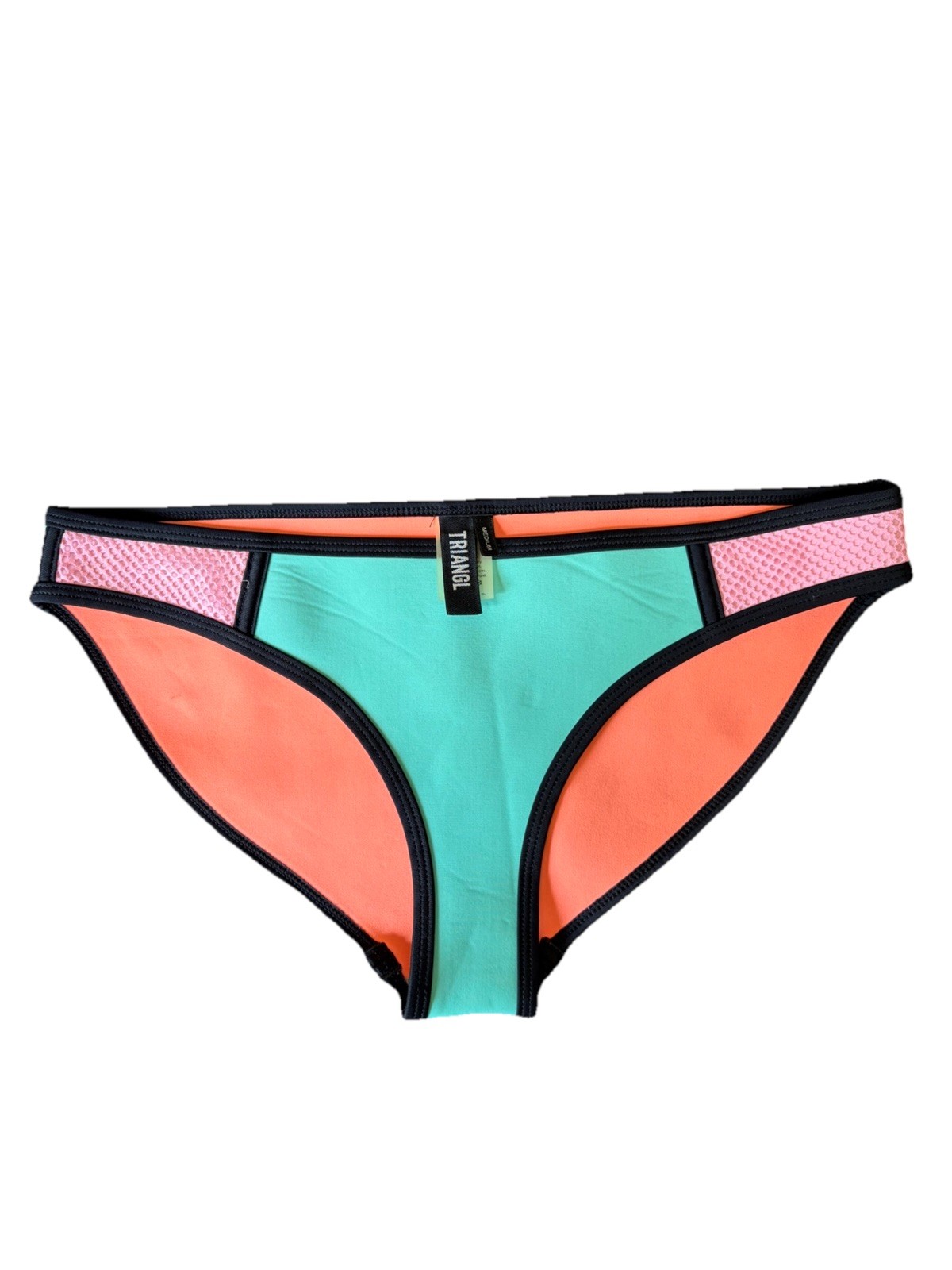Triangl Women’s Blue And Pink Neoprene Bikini Bottom Size Medium Swim Beach