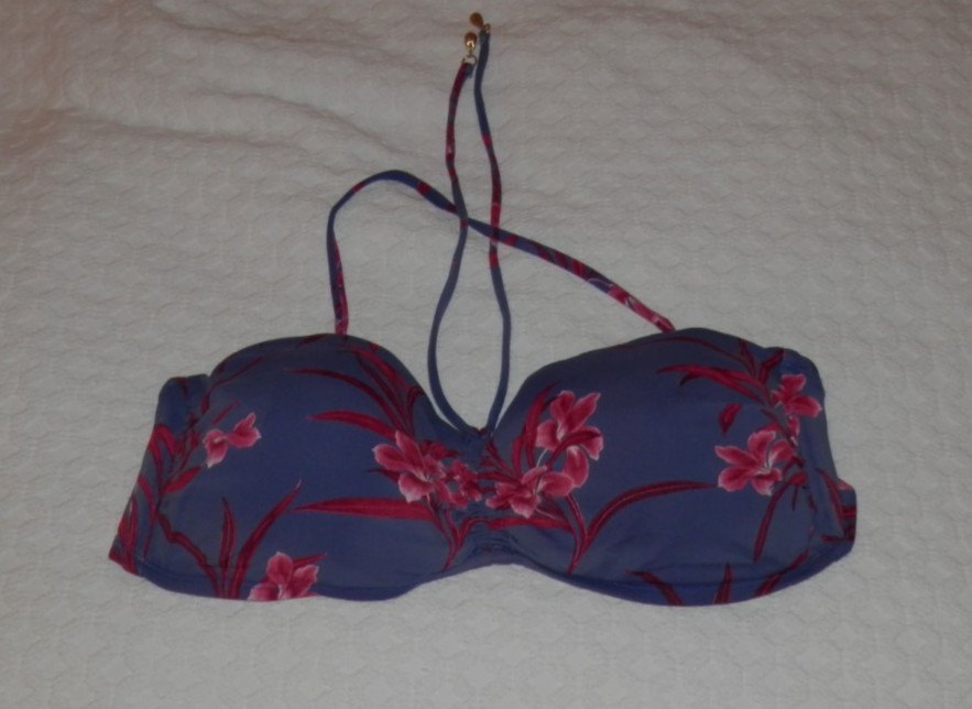 Tommy Bahama Oasis Blossoms Underwire Bra Top, Blue Sapphire, XL