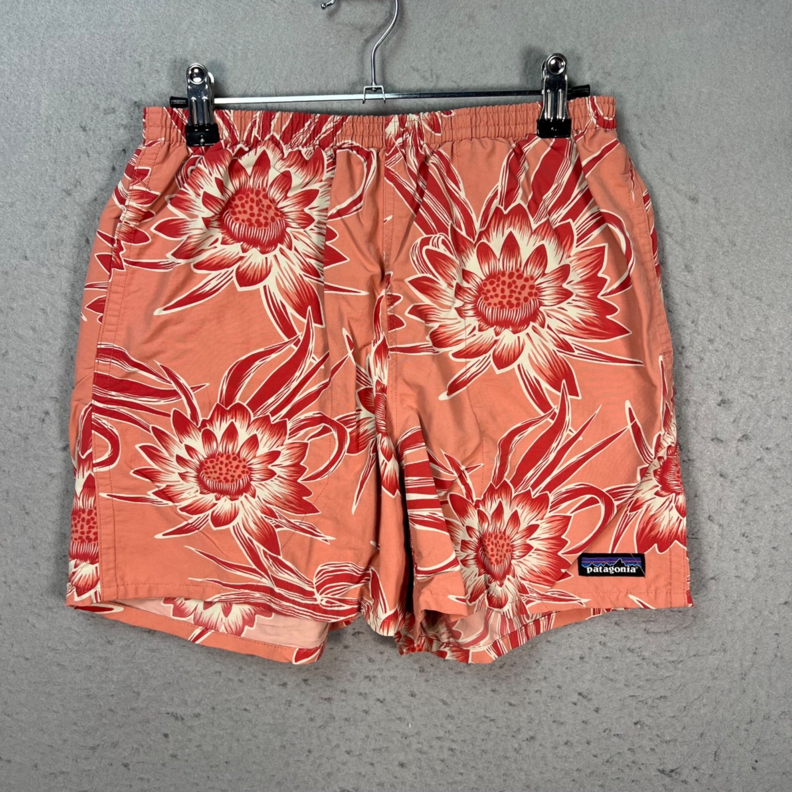 Patagonia Womens Small Floral Swim Shorts Recycled Polyester Pink