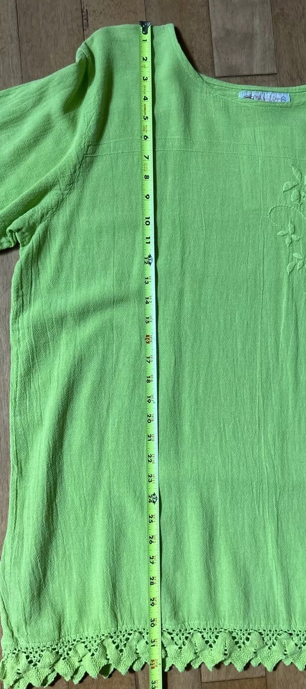 Gauze Like Cotton Top 1-2X US Plus Manta Del Lago Mexico XG Green