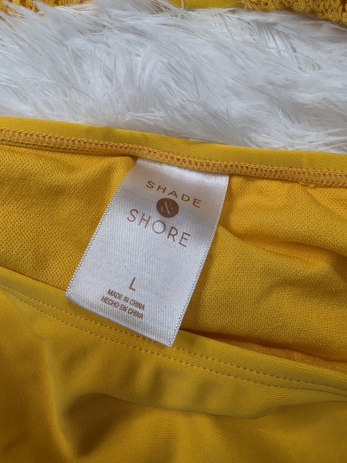 Shade & Shore Bright Yellow Crochet Triangle Bikini Top M And L Bottoms
