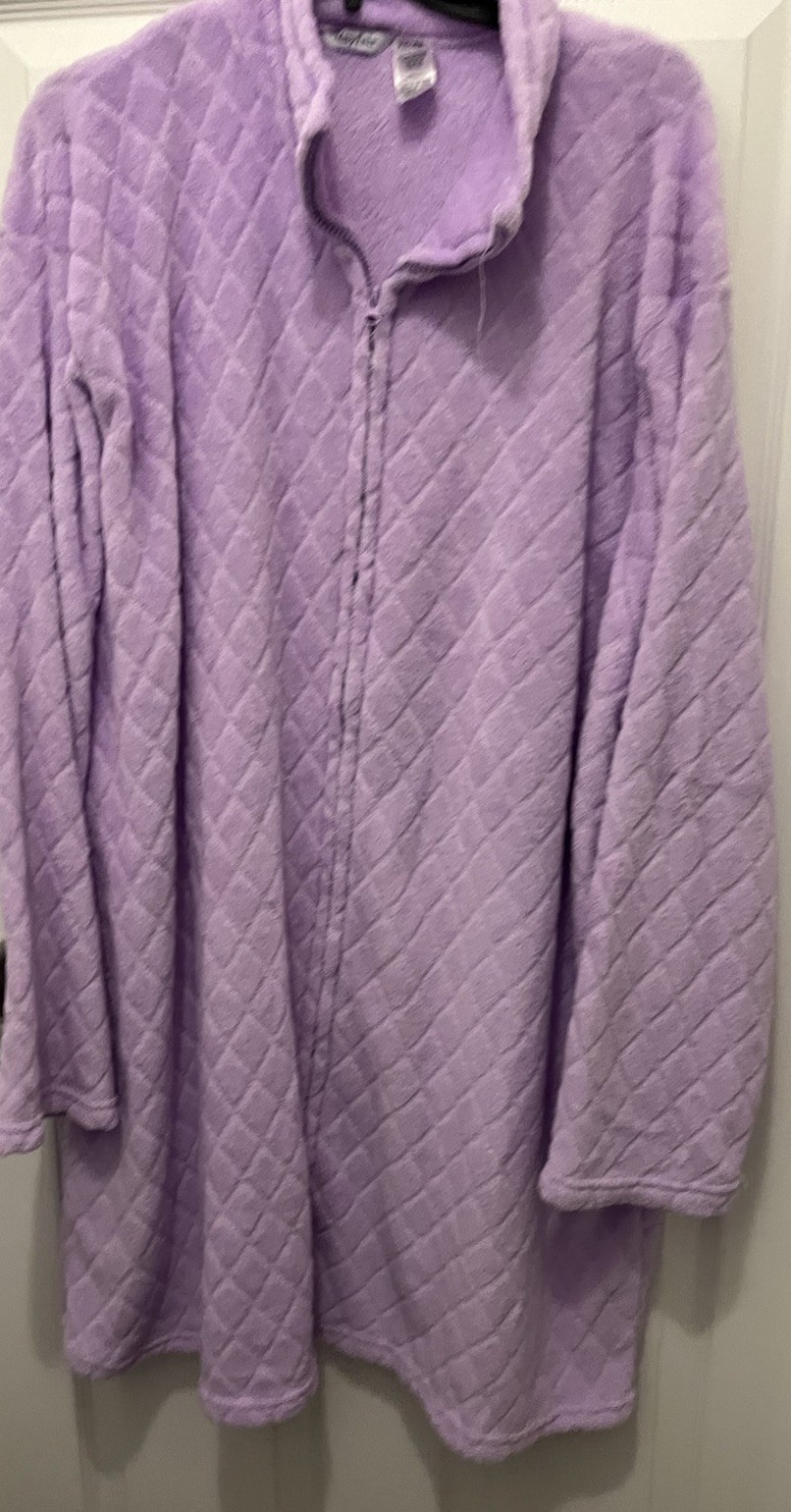 Mayfair Swim Coverup 3XL 4XL Lilac Soft Fleece Zip Up Purple Women’s Size A