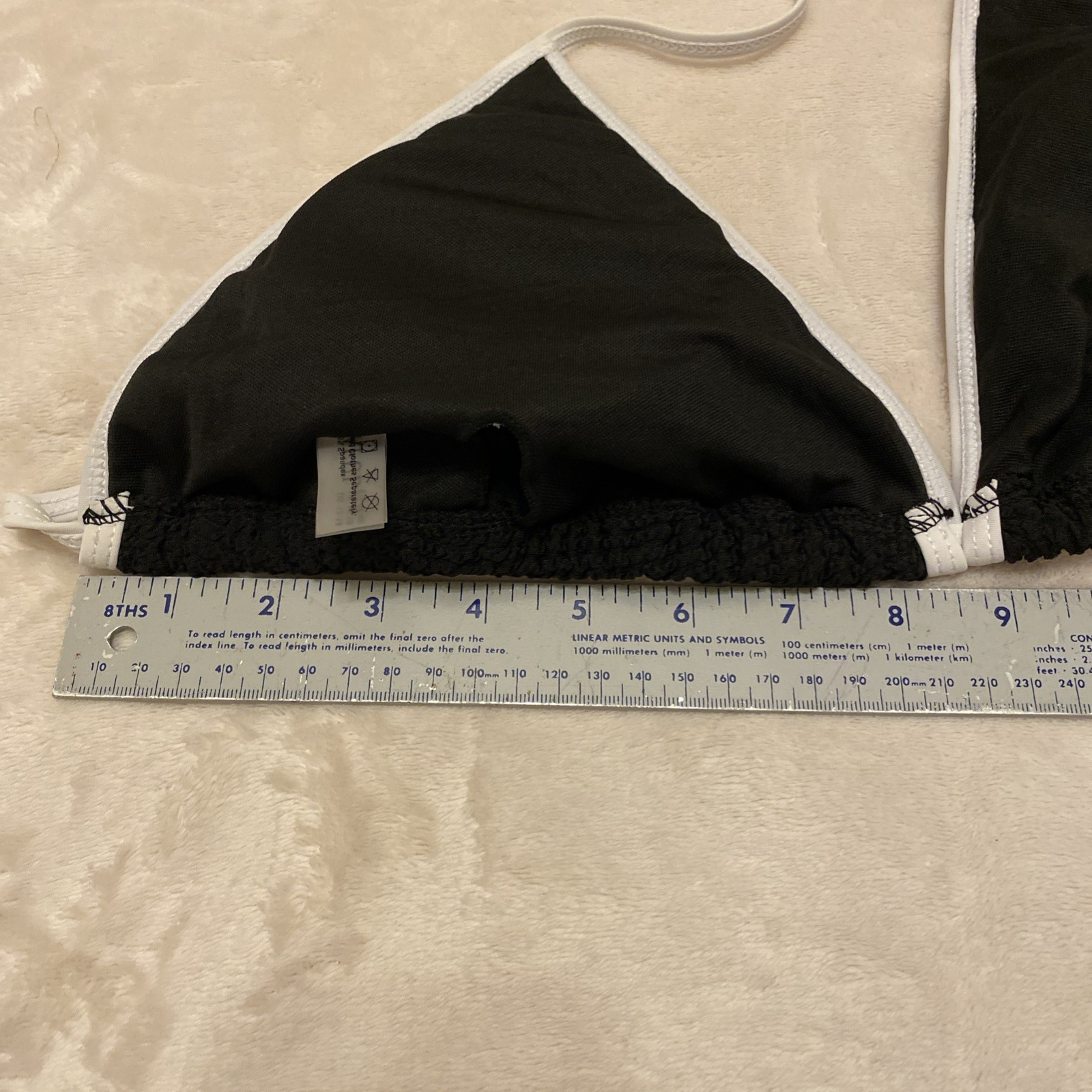 Zaful Bikini Top. Black And White Textured. Size Xl