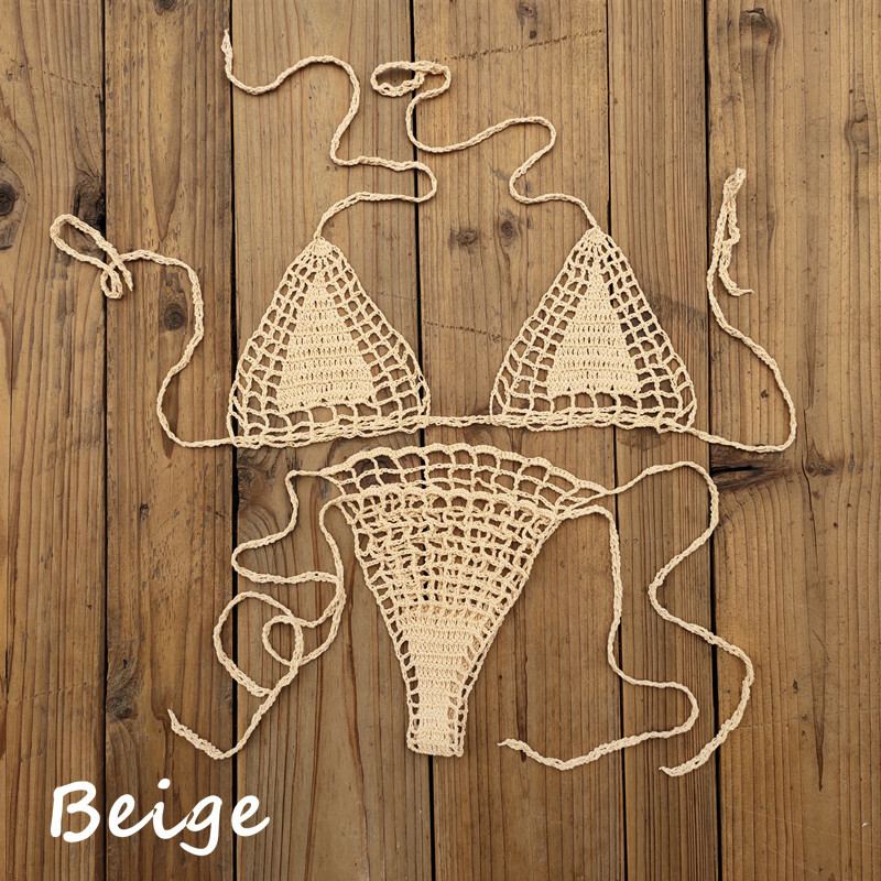 crochet string bikini G thong string beach micro swimwear Sexy microkini Sets