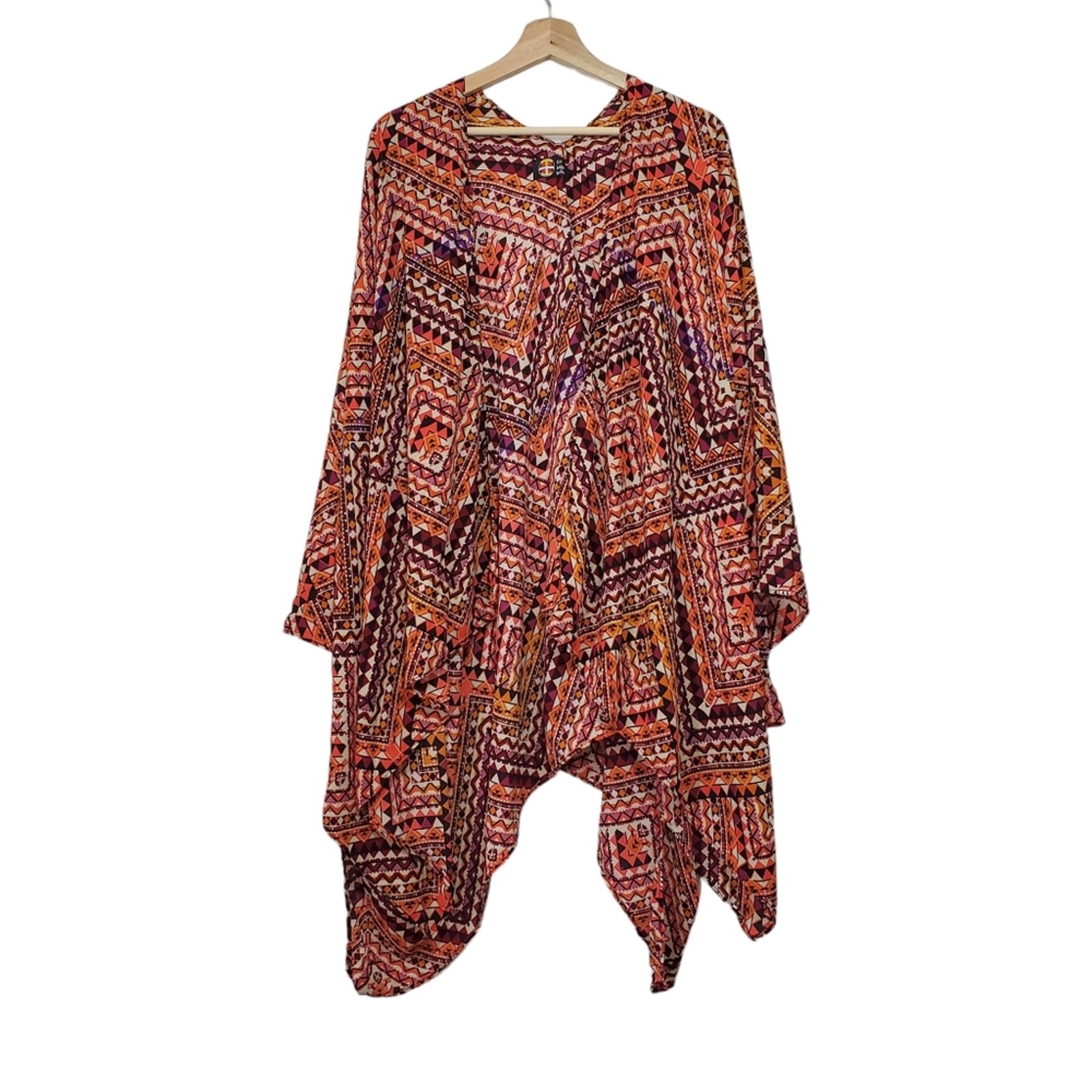 Our Indigenous Traditions Aztec Tribal Pattern Oversized One Size Coverup Boho