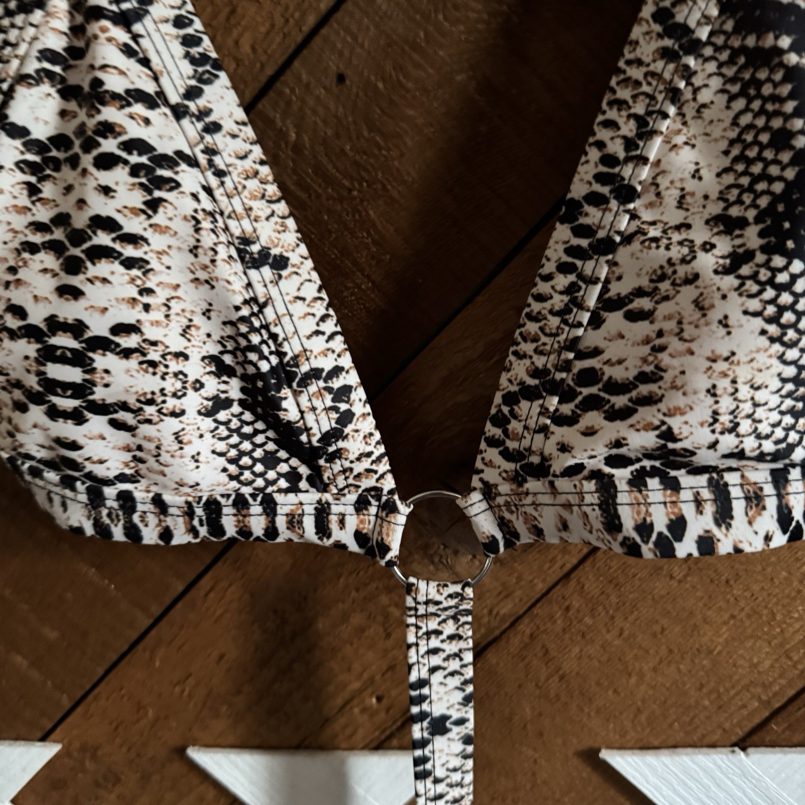 Strappy cut out python print 1 piece swimsuit size X-Large