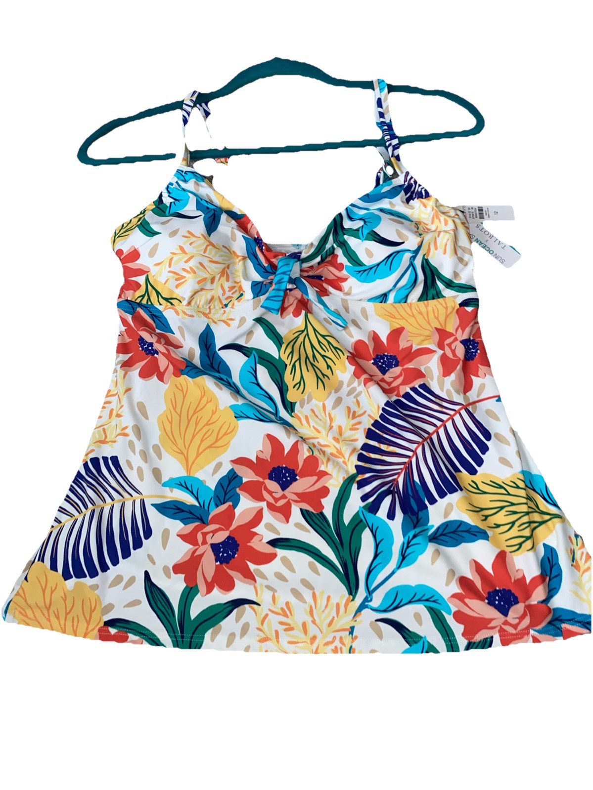 Sun Ocean Sand X Talbots Tankini Swim Top Size 12 NWT Swimwear