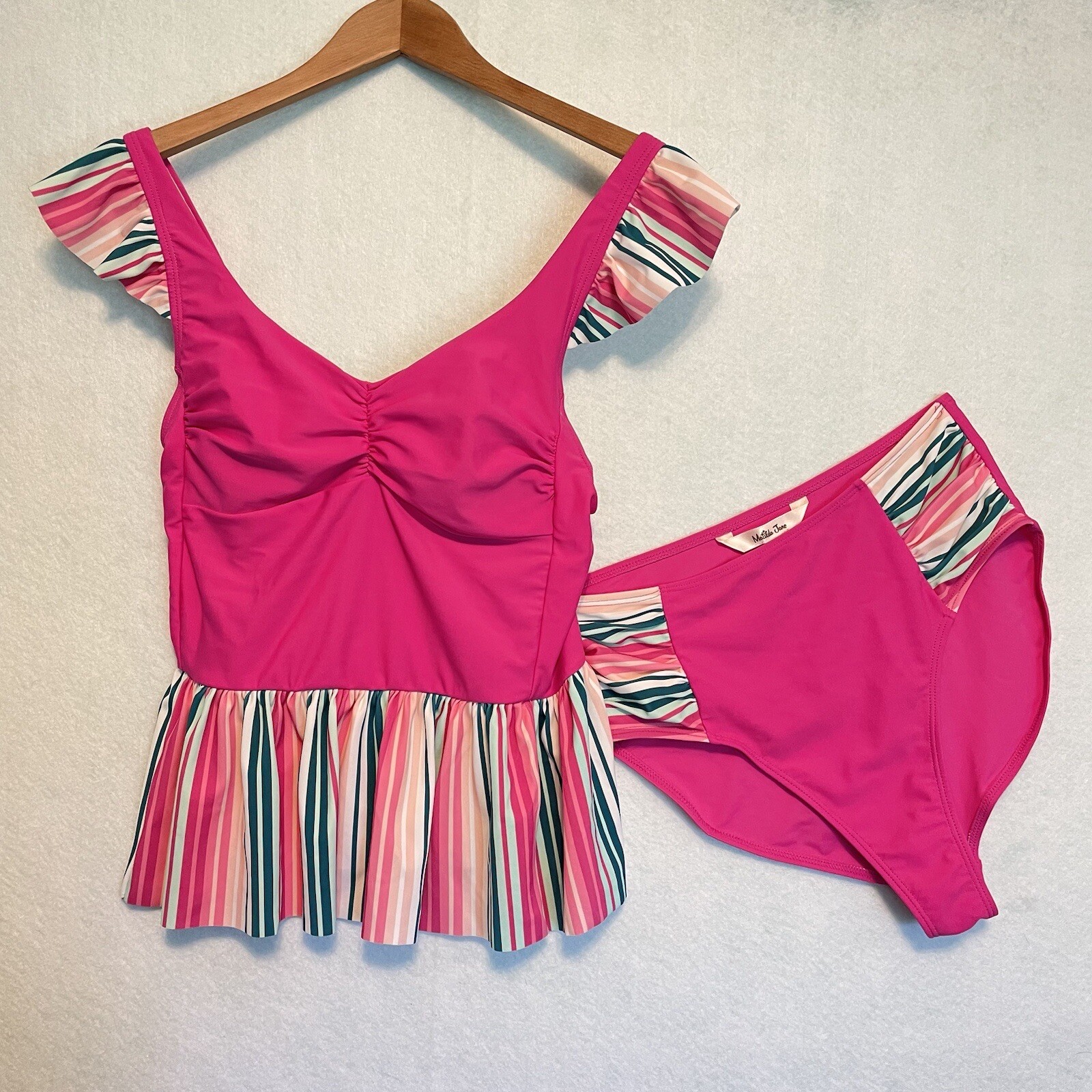 Matilda Jane Enchanted Garden Sunset Womens 2 Piece Bathing Suit Tankini Sz S
