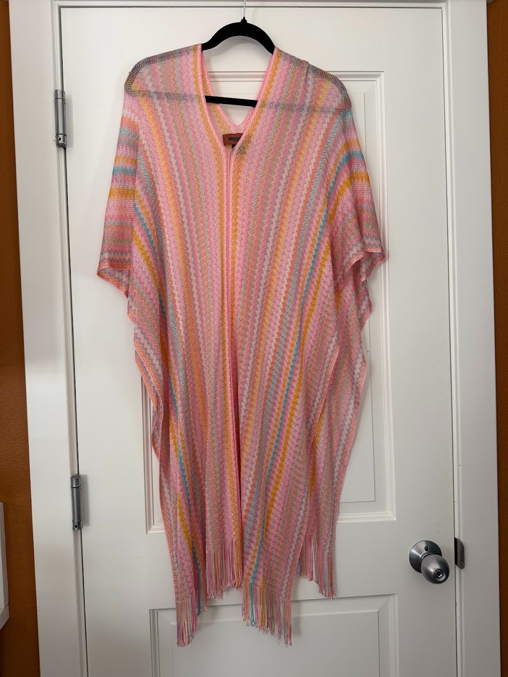 Missoni women’s pink beach cover up poncho