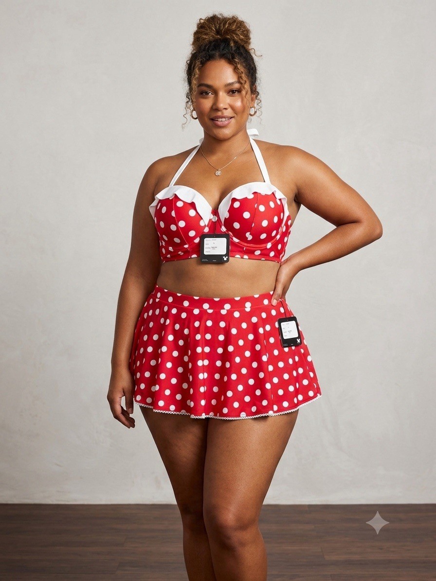Disney World Parks Store Size XL Minnie Mouse 2 Piece Bikini Swimsuit 16 18 NWT