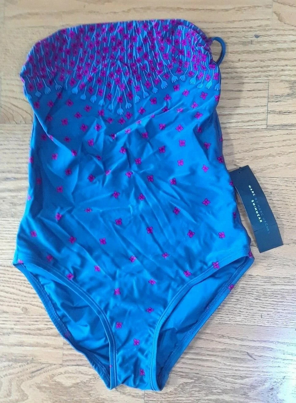NWT MARC BY MARC JACOBS LADIES SIZE SMALL BUCK BLUE 1 PIECE SWIMSUIT MSRP 151.00
