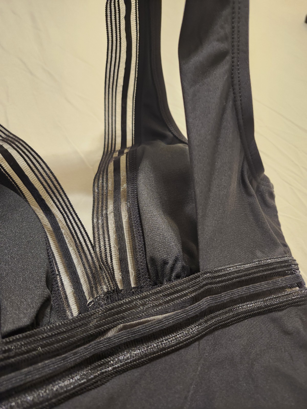 Freshwater Black One-Piece Swimsuit Mesh Sheer Wide Strap Lined Size M (8-10)