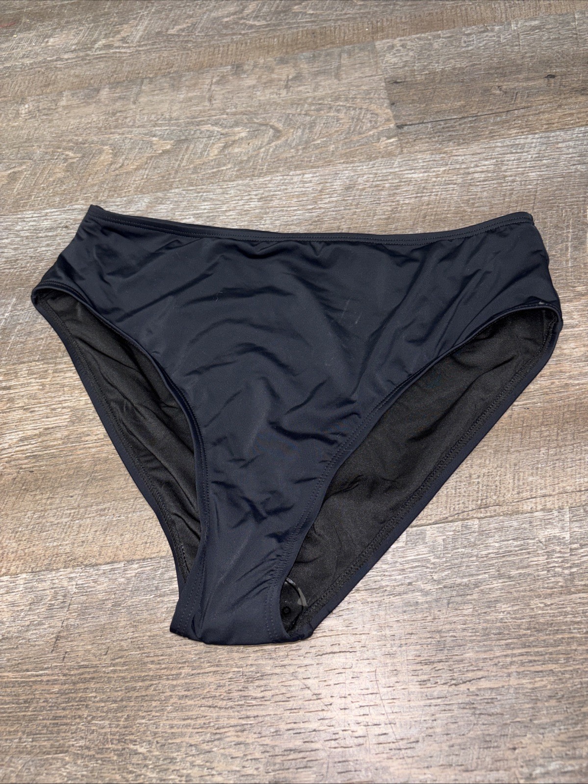 B2Prity High Rise Bikini Bottom Black Size M Stretch NWOT Lined Elastic Waist