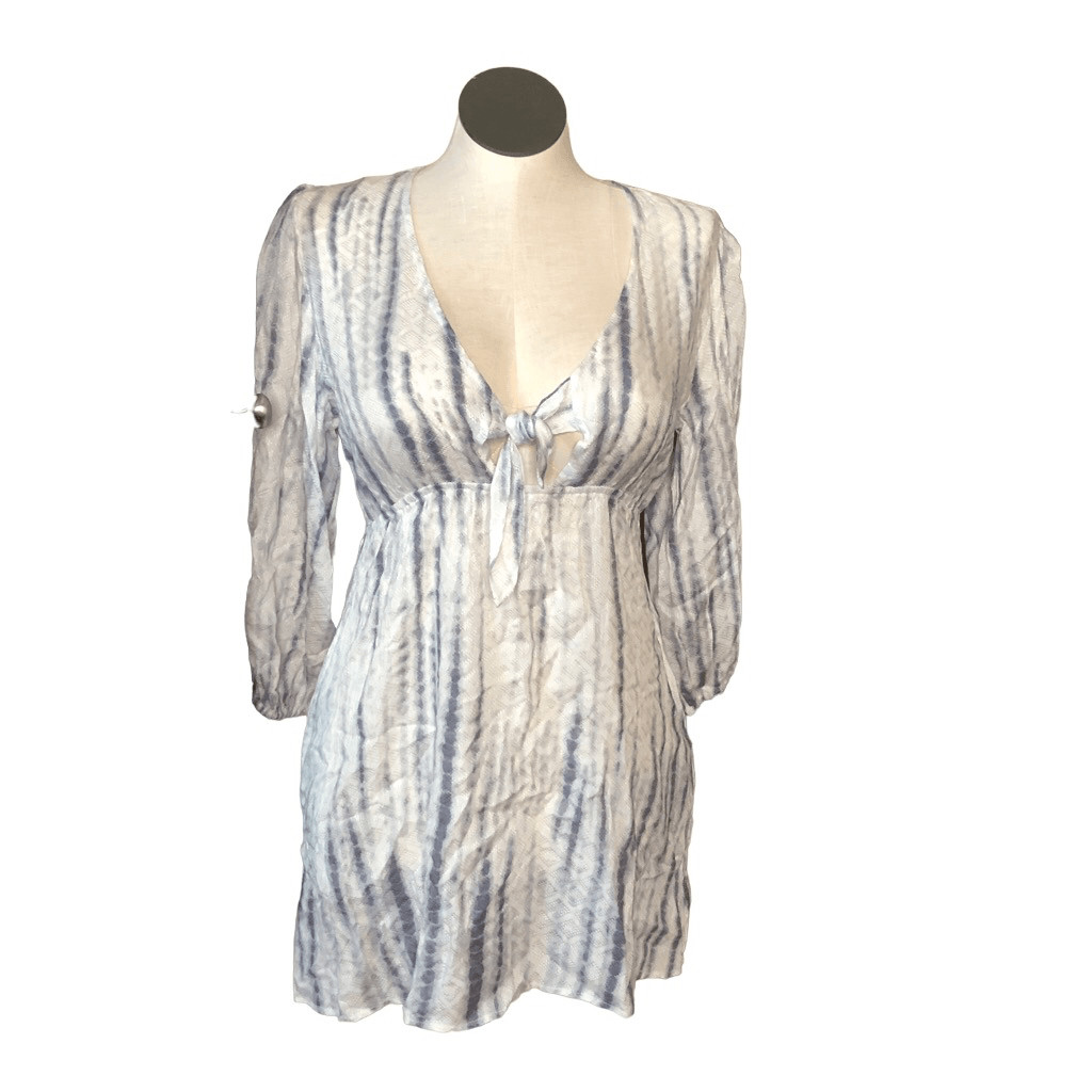 Blue Island Womens Coverup Dress S Woven Light Blue Tie Dye Gauzy Cotton Swim